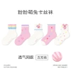 Wholesale of children's socks for spring/Summer 2026, including thin, pink, cute rabbit mesh and silk stockings, and checkered girls' socks details Picture